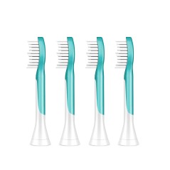 Philips Sonicare For Kids HX6044 Extra Toothbrush Head - 4 Pack, White - Enhance Your Child's Oral Care!